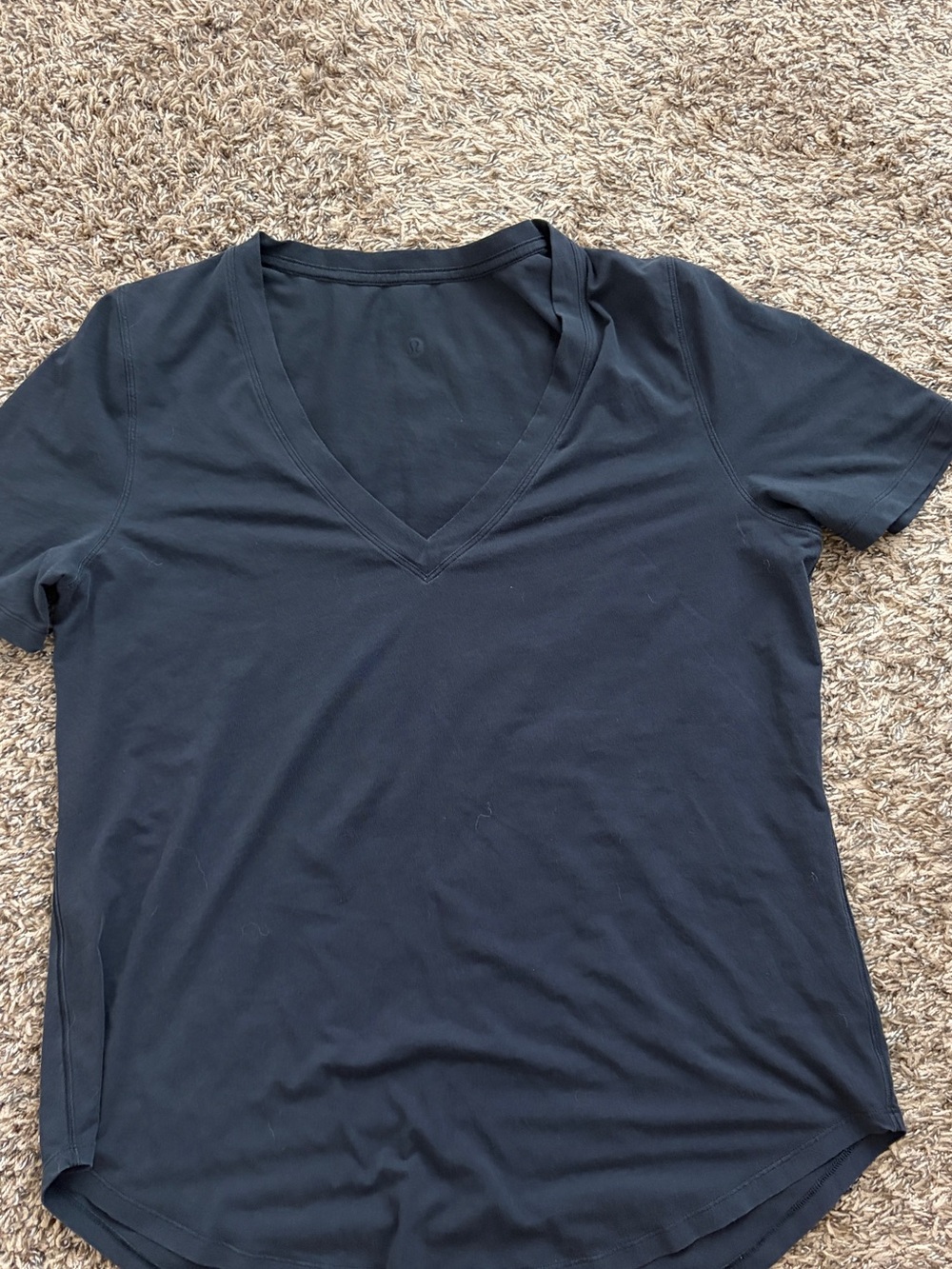 lululemon athletica Black V-Neck Short Sleeve Tee